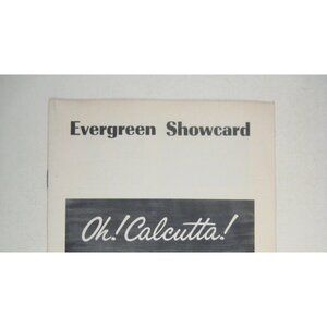 Oh Calcutta Evergreen Showcard Samuel Beckett Leonard Melfi Tynan 1972